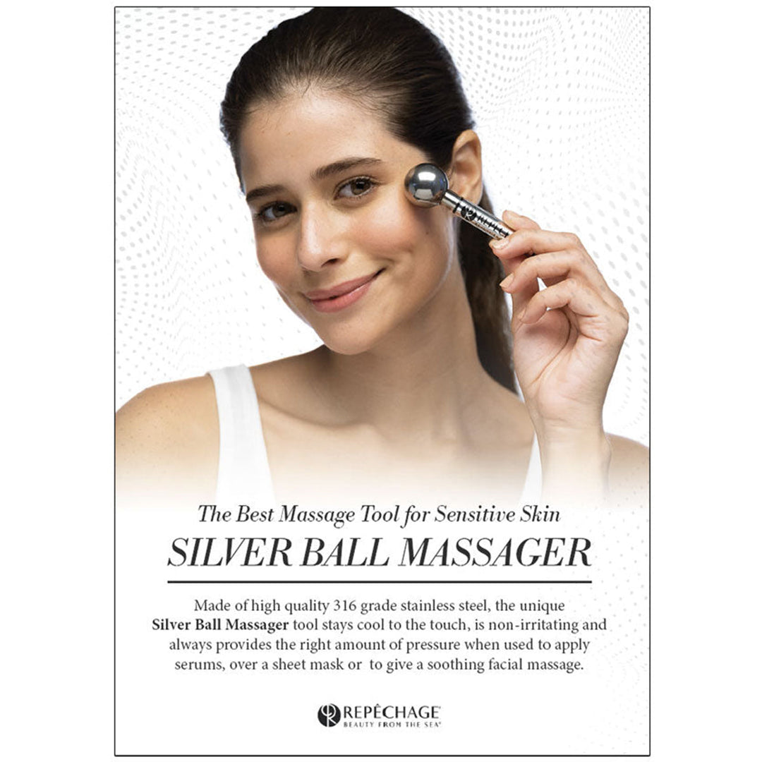 Silver Ball Massager with Model Shelftalker